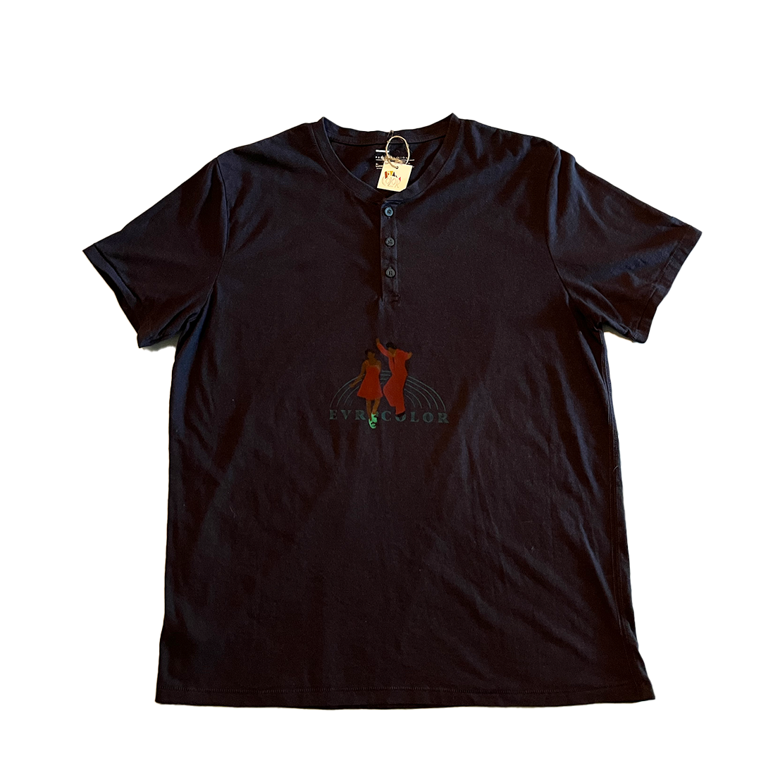 Evrycolor Color of Movement Purple Half Button Tee