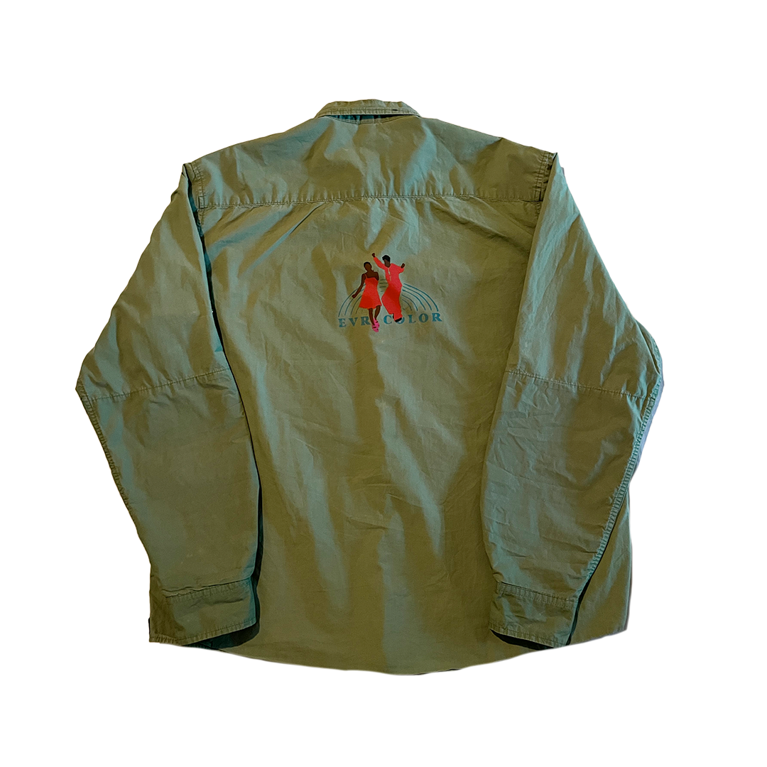 Evrycolor Color of Movement Green Long Sleeve Button Up