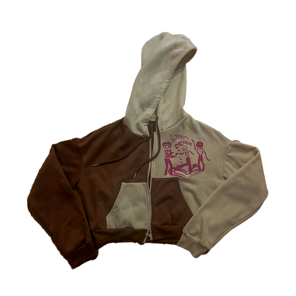 Love, Evrycolor cropped zip-up hoodie