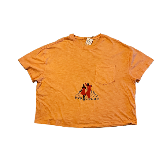 Evrycolor Coral Cropped Pocket Tee