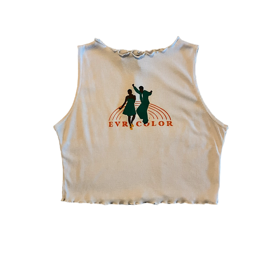 Evrycolor Color of Movement White Cropped Tank