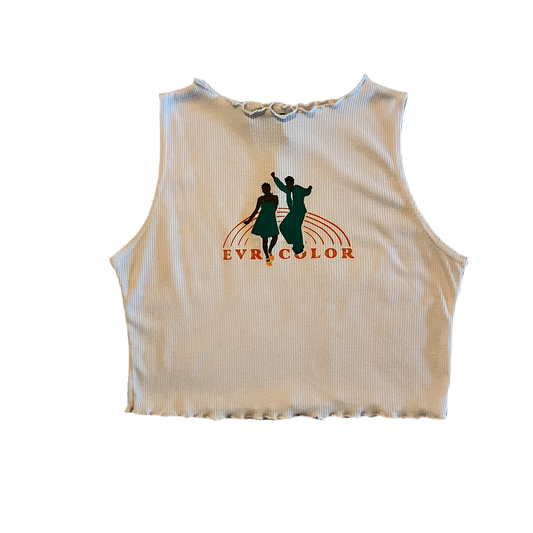 Evrycolor Color of Movement White Cropped Tank