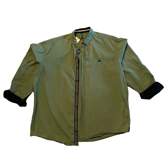 Evrycolor Color of Movement Green Long Sleeve Button Up