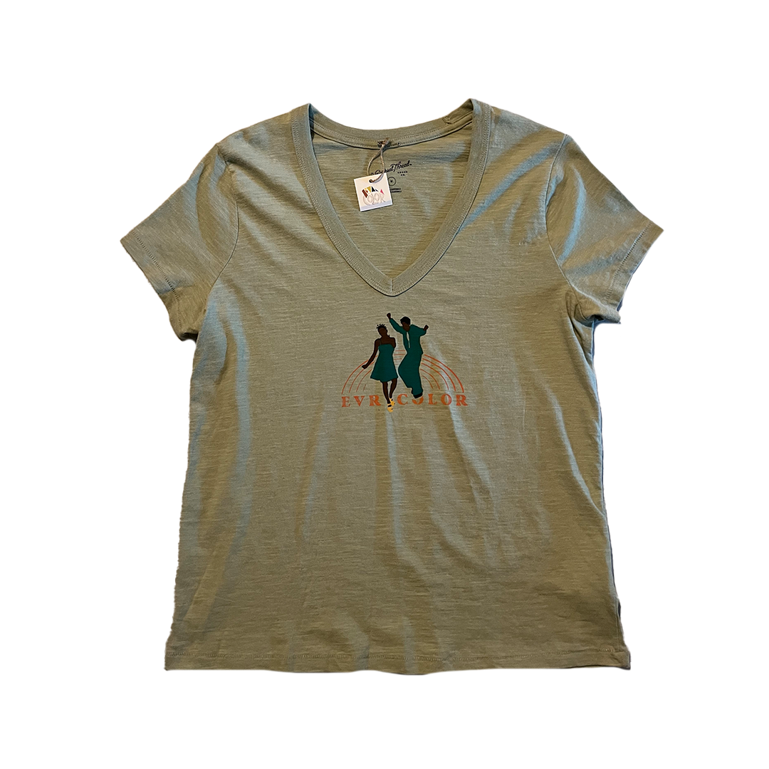 Evrycolor Color of Movement Green V-Neck